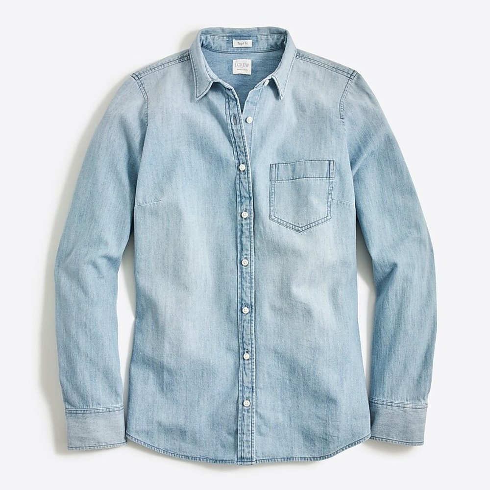 J. Crew Factory Chambray Shirt Perfect Fit denim M